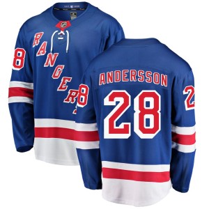 Men's New York Rangers Lias Andersson Fanatics Branded Breakaway Home Jersey - Blue