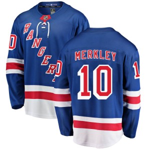 Men's New York Rangers Nick Merkley Fanatics Branded Breakaway Home Jersey - Blue