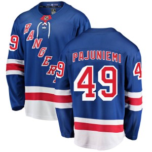 Men's New York Rangers Lauri Pajuniemi Fanatics Branded Breakaway Home Jersey - Blue