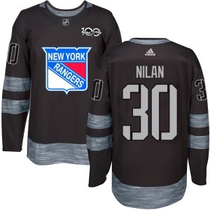 Men's New York Rangers Chris Nilan Authentic 1917-2017 100th Anniversary Jersey - Black