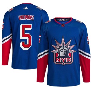 Men's New York Rangers Carol Vadnais Adidas Authentic Reverse Retro 2.0 Jersey - Royal