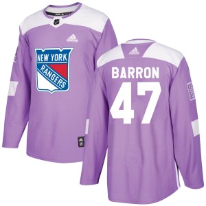 Men's New York Rangers Morgan Barron Adidas Authentic Fights Cancer Practice Jersey - Purple