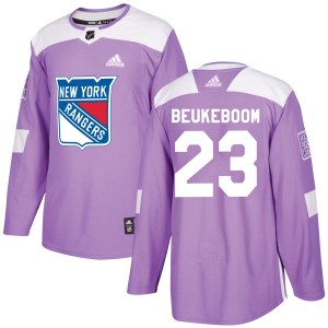Men's New York Rangers Jeff Beukeboom Adidas Authentic Fights Cancer Practice Jersey - Purple