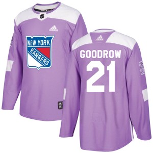 Men's New York Rangers Barclay Goodrow Adidas Authentic Fights Cancer Practice Jersey - Purple