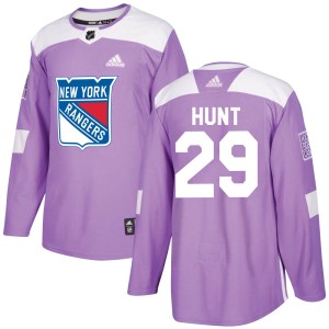 Men's New York Rangers Dryden Hunt Adidas Authentic Fights Cancer Practice Jersey - Purple