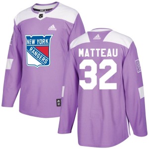 Men's New York Rangers Stephane Matteau Adidas Authentic Fights Cancer Practice Jersey - Purple