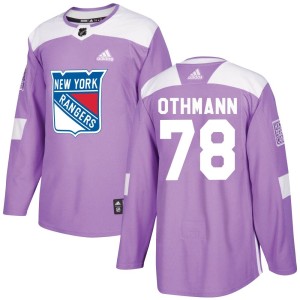 Men's New York Rangers Brennan Othmann Adidas Authentic Fights Cancer Practice Jersey - Purple