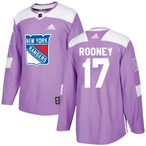 Men's New York Rangers Kevin Rooney Adidas Authentic Fights Cancer Practice Jersey - Purple