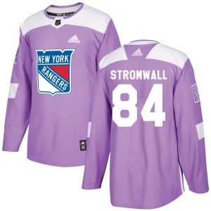 Men's New York Rangers Malte Stromwall Adidas Authentic Fights Cancer Practice Jersey - Purple