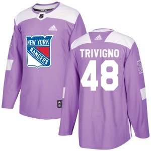 Men's New York Rangers Bobby Trivigno Adidas Authentic Fights Cancer Practice Jersey - Purple