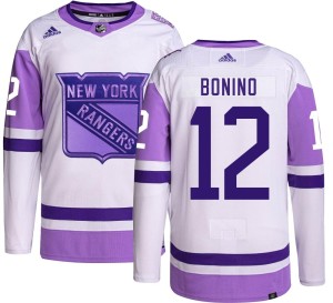 Men's New York Rangers Nick Bonino Adidas Authentic Hockey Fights Cancer Jersey -