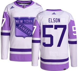 Men's New York Rangers Turner Elson Adidas Authentic Hockey Fights Cancer Jersey -