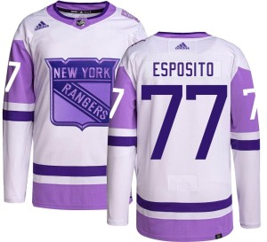 Men's New York Rangers Phil Esposito Adidas Authentic Hockey Fights Cancer Jersey -