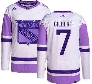 Men's New York Rangers Rod Gilbert Adidas Authentic Hockey Fights Cancer Jersey -
