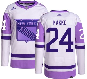 Men's New York Rangers Kaapo Kakko Adidas Authentic Hockey Fights Cancer Jersey -