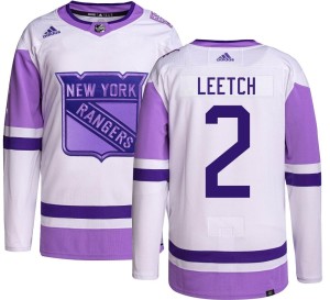 Men's New York Rangers Brian Leetch Adidas Authentic Hockey Fights Cancer Jersey -