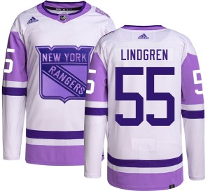 Men's New York Rangers Ryan Lindgren Adidas Authentic Hockey Fights Cancer Jersey -