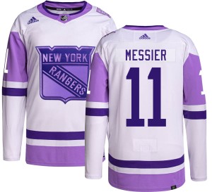 Men's New York Rangers Mark Messier Adidas Authentic Hockey Fights Cancer Jersey -