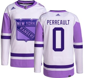 Men's New York Rangers Gabriel Perreault Adidas Authentic Hockey Fights Cancer Jersey -