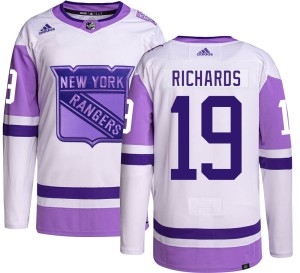 Men's New York Rangers Brad Richards Adidas Authentic Hockey Fights Cancer Jersey -