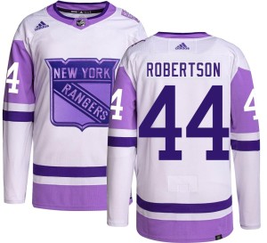 Men's New York Rangers Matthew Robertson Adidas Authentic Hockey Fights Cancer Jersey -