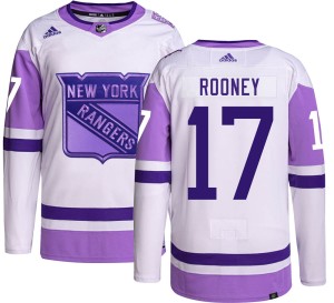 Men's New York Rangers Kevin Rooney Adidas Authentic Hockey Fights Cancer Jersey -
