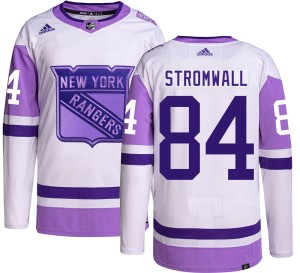 Men's New York Rangers Malte Stromwall Adidas Authentic Hockey Fights Cancer Jersey -