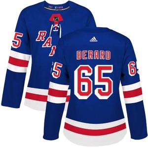 Women's New York Rangers Brett Berard Adidas Authentic Home Jersey - Royal Blue