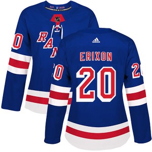 Women's New York Rangers Jan Erixon Adidas Authentic Home Jersey - Royal Blue
