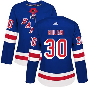 Women's New York Rangers Chris Nilan Adidas Authentic Home Jersey - Royal Blue