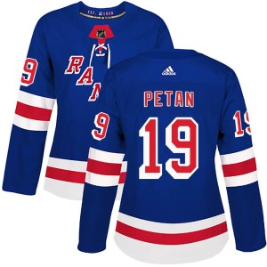 Women's New York Rangers Nic Petan Adidas Authentic Home Jersey - Royal Blue