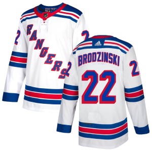 Youth New York Rangers Jonny Brodzinski Adidas Authentic Jersey - White