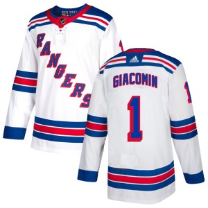 Youth New York Rangers Eddie Giacomin Adidas Authentic Jersey - White