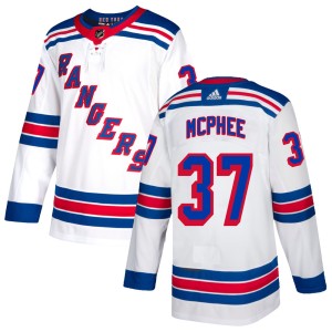 Youth New York Rangers George Mcphee Adidas Authentic Jersey - White