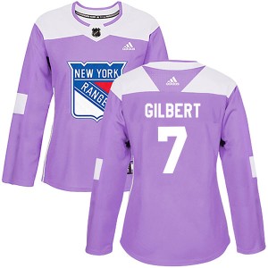 Women's New York Rangers Rod Gilbert Adidas Authentic Fights Cancer Practice Jersey - Purple