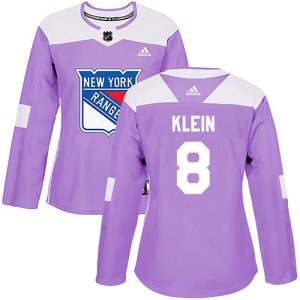 Women's New York Rangers Kevin Klein Adidas Authentic Fights Cancer Practice Jersey - Purple
