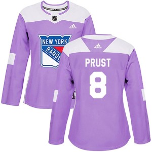 Women's New York Rangers Brandon Prust Adidas Authentic Fights Cancer Practice Jersey - Purple