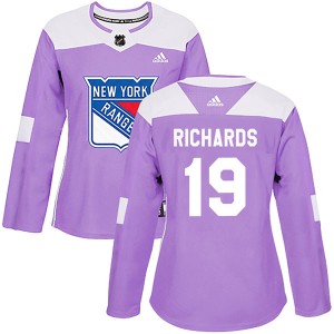 Women's New York Rangers Brad Richards Adidas Authentic Fights Cancer Practice Jersey - Purple