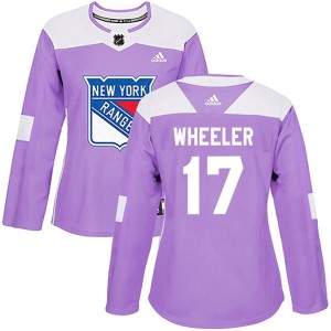 Women's New York Rangers Blake Wheeler Adidas Authentic Fights Cancer Practice Jersey - Purple