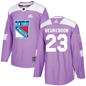 Youth New York Rangers Jeff Beukeboom Adidas Authentic Fights Cancer Practice Jersey - Purple