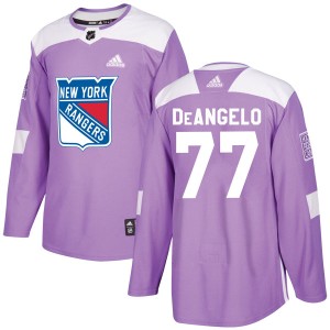 Youth New York Rangers Tony DeAngelo Adidas Authentic Fights Cancer Practice Jersey - Purple