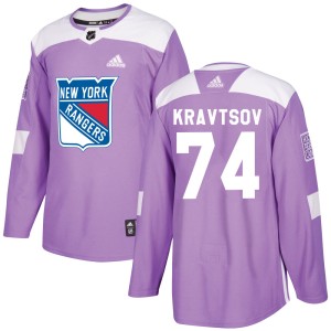 Youth New York Rangers Vitali Kravtsov Adidas Authentic Fights Cancer Practice Jersey - Purple
