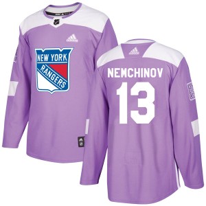 Youth New York Rangers Sergei Nemchinov Adidas Authentic Fights Cancer Practice Jersey - Purple