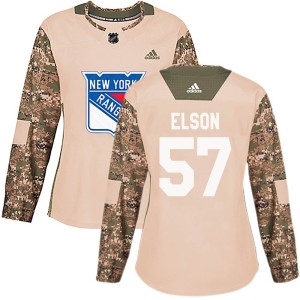 Women's New York Rangers Turner Elson Adidas Authentic Veterans Day Practice Jersey - Camo