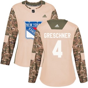 Women's New York Rangers Ron Greschner Adidas Authentic Veterans Day Practice Jersey - Camo