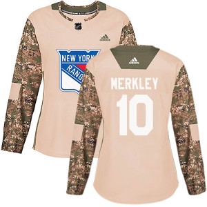 Women's New York Rangers Nick Merkley Adidas Authentic Veterans Day Practice Jersey - Camo