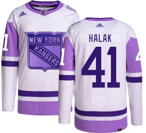 Youth New York Rangers Jaroslav Halak Adidas Authentic Hockey Fights Cancer Jersey -