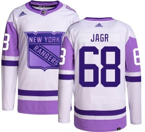 Youth New York Rangers Jaromir Jagr Adidas Authentic Hockey Fights Cancer Jersey -