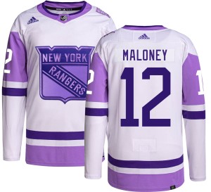 Youth New York Rangers Don Maloney Adidas Authentic Hockey Fights Cancer Jersey -