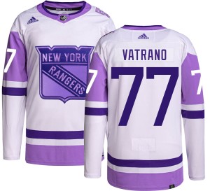 Youth New York Rangers Frank Vatrano Adidas Authentic Hockey Fights Cancer Jersey -